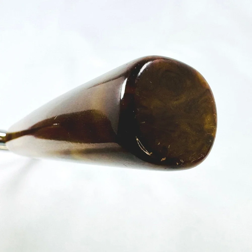 Vintage Tortoiseshell Brown Bakelite Handle Cheese Butter Slicer MCM Charcuterie